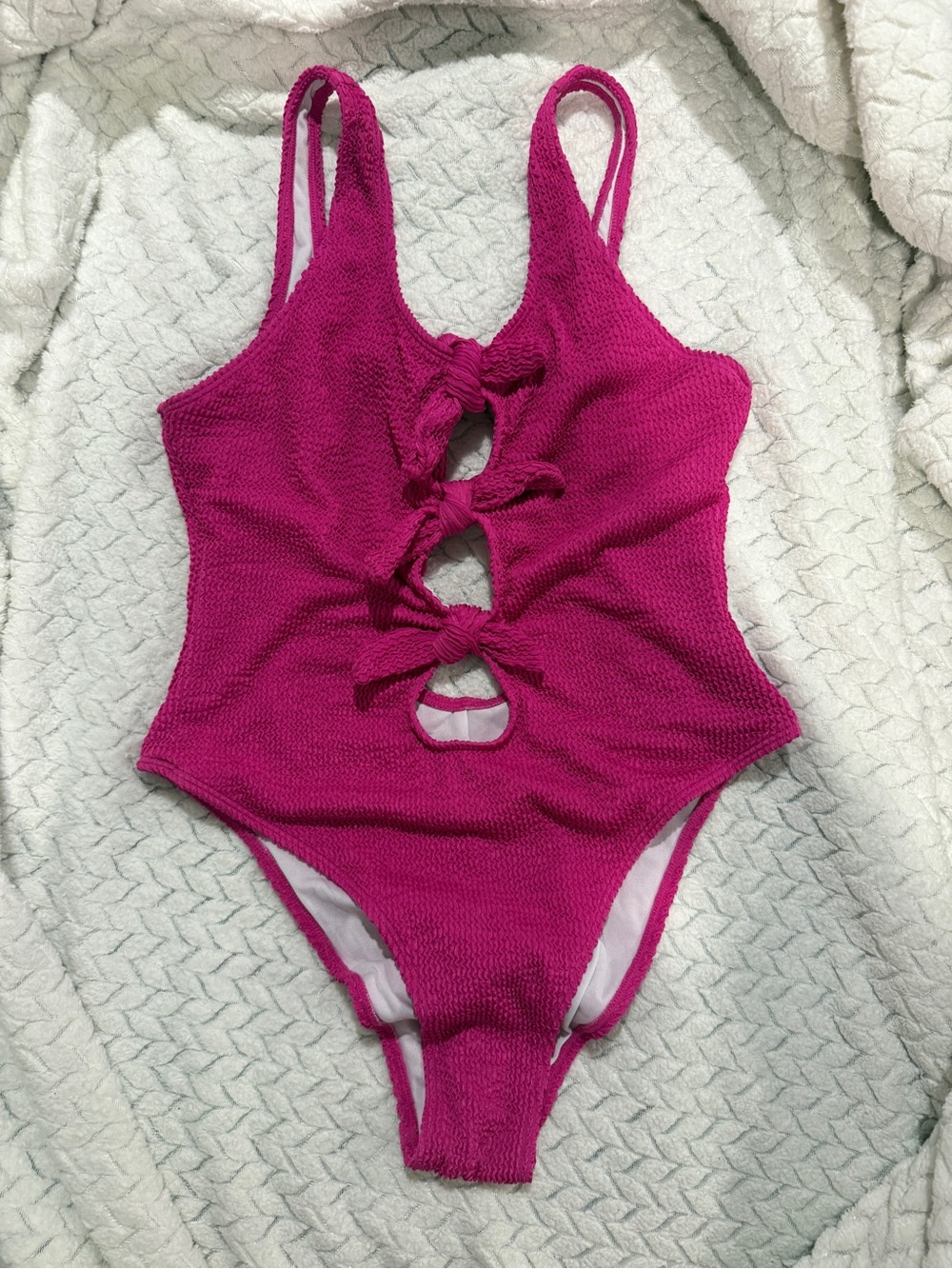 Fuchsia Knotted One-Piece Swimsuit